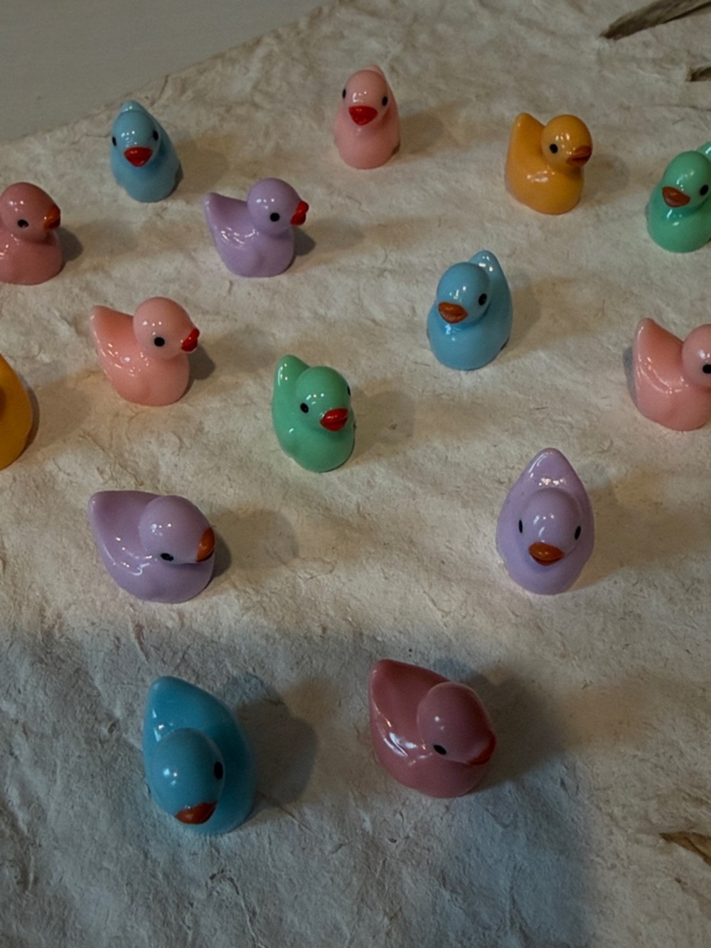 Pastel Mini Duck Figurines - Assorted Set of 25